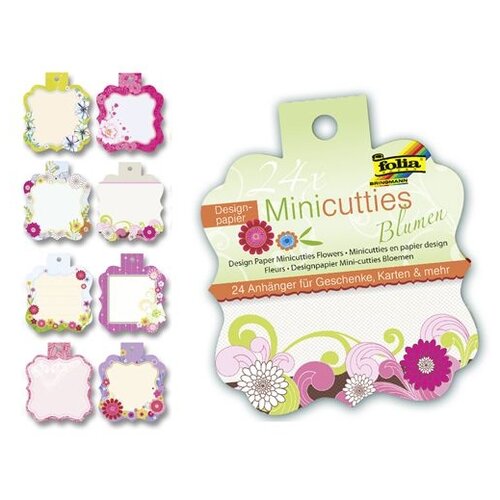 фото Набор тэгов (ярлычков) с держателем 'цветы', 8,5*10 см, упак./24 шт., folia