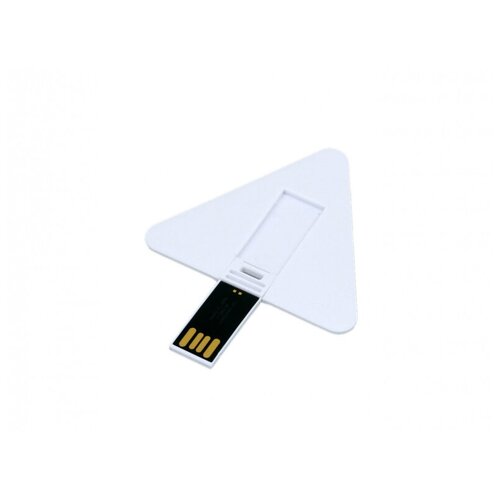 Треугольная флешка пластиковая карта для нанесения логотипа (16 Гб / GB USB 2.0 Белый/White MINI_CARD3 Flash drive KR010)