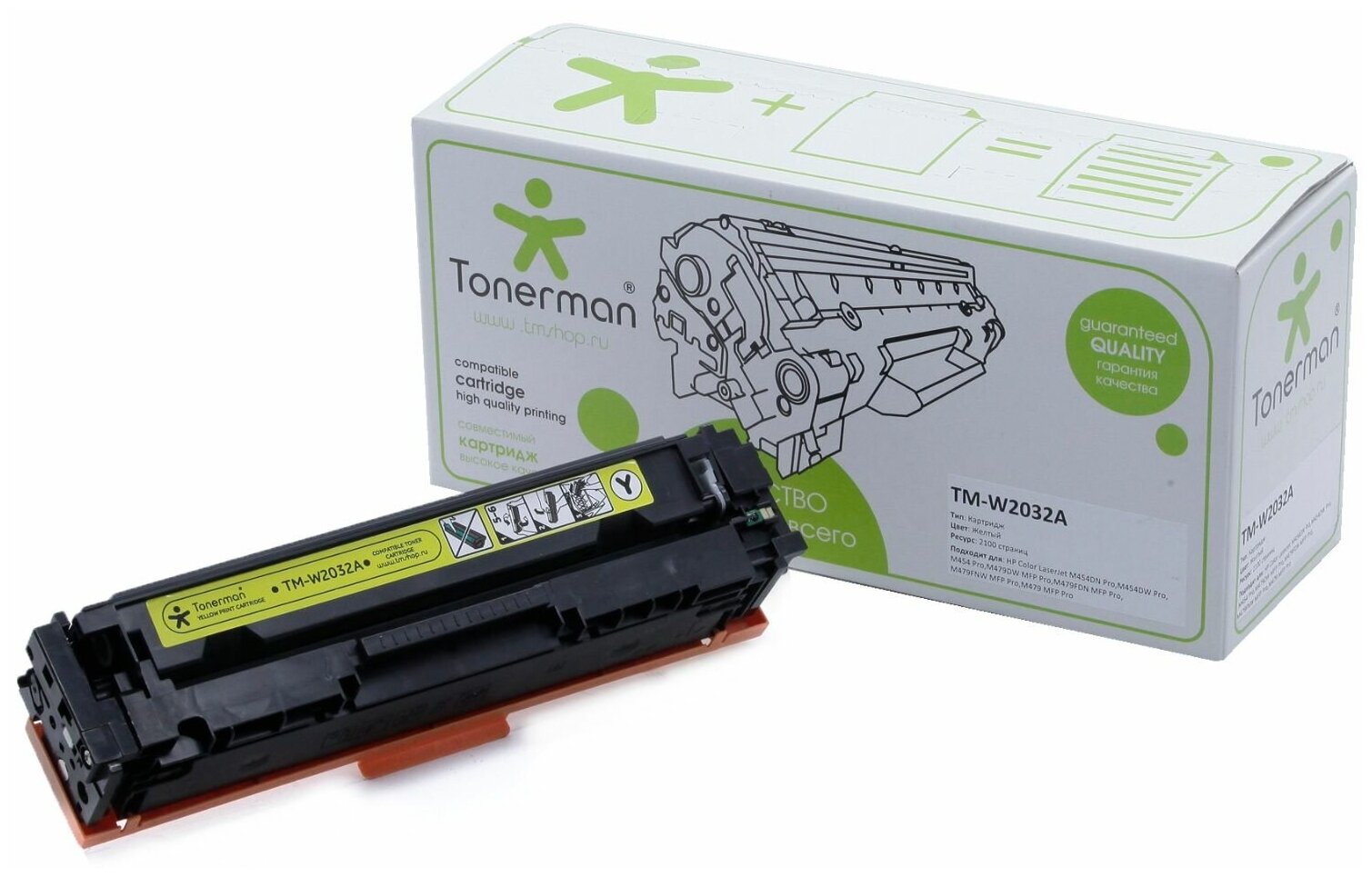 Картридж Tonerman W2032A 415A без чипа для HP Color LaserJet M454, M454DN, M454DW Pro; M479, M479DW, M479FDN, M479FNW, M479FDW MFP Pro