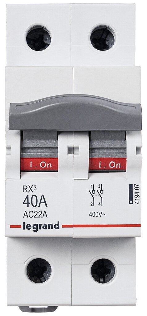 Legrand (Легранд) Выключатель-Разъединитель RX3 40А 2П 419407