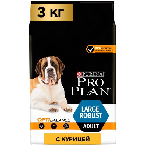 Сухой корм для собак Pro Plan Opti Balance для крупных пород с мощным телосложением с курицей 14 кг х 3шт