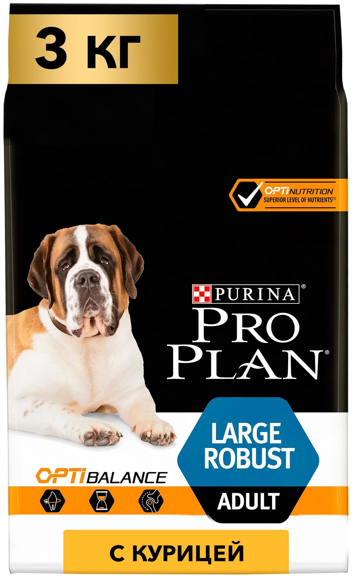 Сухой корм для собак мощного телосложения Pro Plan с высоким содержанием курицы 3 кг (для крупных пород)
