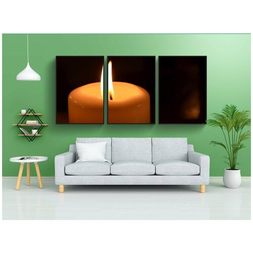 фото Набор модулных постеров для интерьера "свеча, при свечах, пламя" 60x90 см. в тубусе, без рамки lotsprints