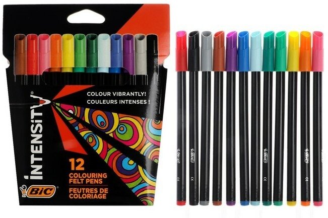 BIC Цветные фломастеры 12 цветов, для подростков и взрослых, тонкое письмо, BIC Color Up