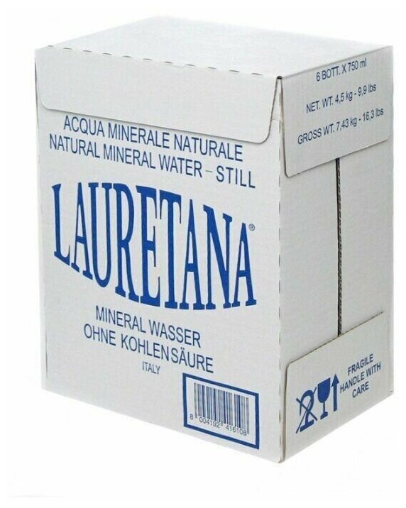Вода минеральная Lauretana Pininfarina / Лауретана негазированная, стекло 0.75 л (6 штук) - фотография № 5