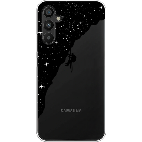 Силиконовый чехол на Samsung Galaxy A34 / Самсунг Галакси A34 Скалолаз в космосе, прозрачный силиконовый чехол на samsung galaxy s7 самсунг галакси с 7 скалолаз в космосе прозрачный