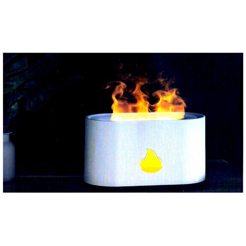 Увлажнитель воздуха ультразвуковой с подсветкой - ночником с эффектом пламени белый 155000₽