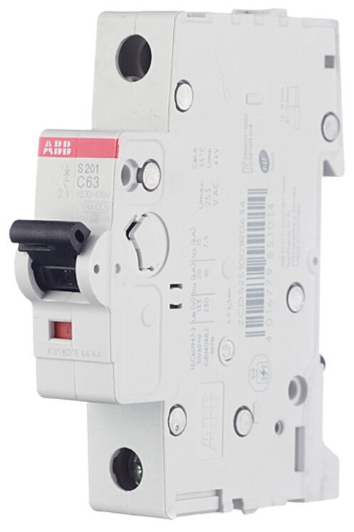 фото Автоматический выключатель АВВ 1-полюсной S201 C10