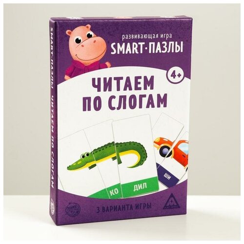 лас играс развивающая игра smart пазлы читаем по слогам 30 карточек Развивающая игра Лас Играс Smart-пазлы, Читаем по слогам, 30 карточек