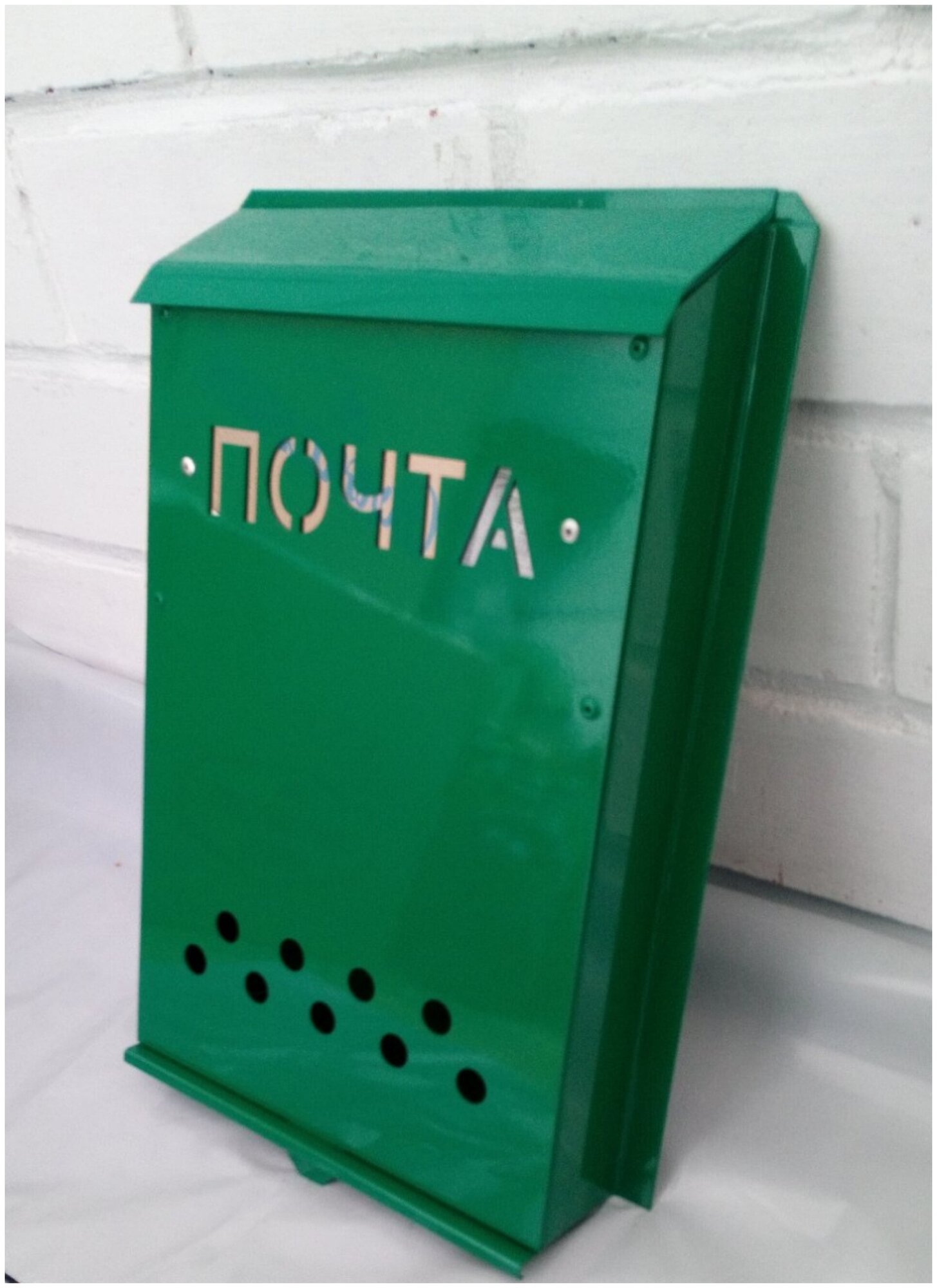 Ящик почтовый металлический зелёный - фотография № 1