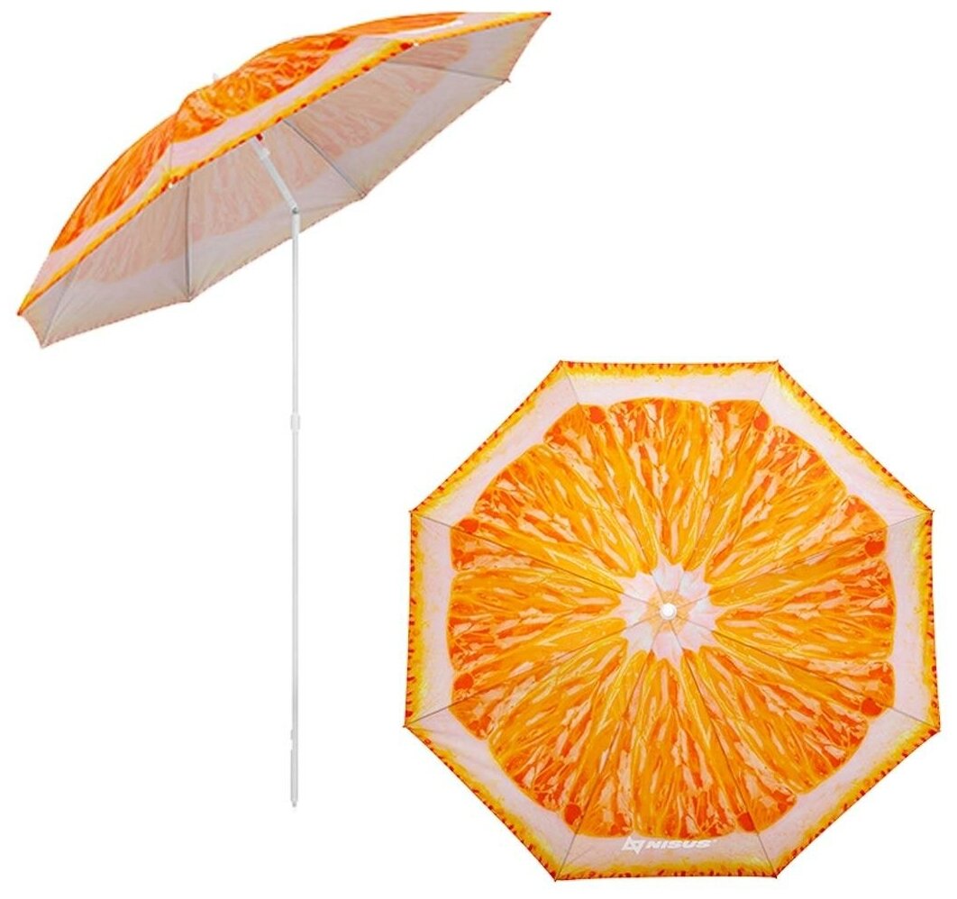 Зонт пляжный d 1.8м с наклоном "Nisus" Апельсин N-BU1907-180-О