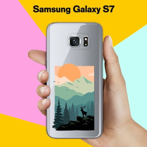 Силиконовый чехол на Samsung Galaxy S7 Закат / для Самсунг Галакси С7 пластиковый чехол обнулись желтый на samsung galaxy s7 самсунг галакси с 7
