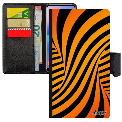 фото Красивый чехол-книжка на смартфон // xiaomi mi 8 lite // "иллюзия торнадо" мираж смерч, utaupia, оранжевый
