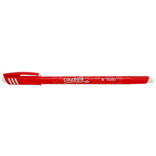 ручка шариковая tratto с поворотным механизмом 1 0 мм красный Ручка шариковая Tratto Cancellik, с ластиком Красный