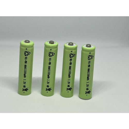 Батарейки Аккумуляторные NI-MH , AAA, 1100mAh , 1.2 V - 4 шт в упаковке, мизинчиковые. аккумуляторные батарейки мизинчиковые rexant aaa 2 шт в упаковке