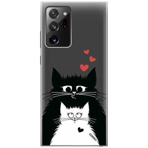 Ультратонкий силиконовый чехол-накладка Transparent для Samsung Galaxy Note 20 Ultra с 3D принтом Cats in Love ультратонкий силиконовый чехол накладка transparent для samsung galaxy m51 с 3d принтом cats in love