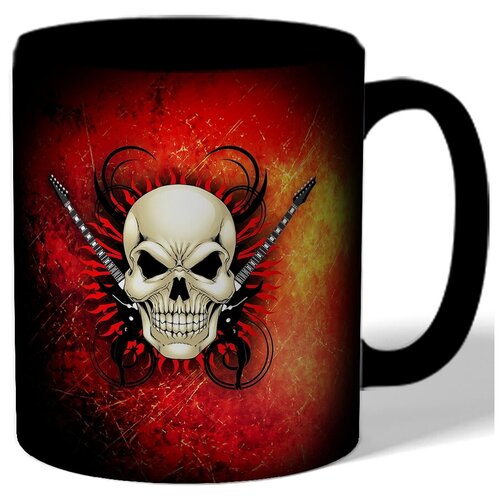 фото Кружка цветная с рисунком rock skull drabs