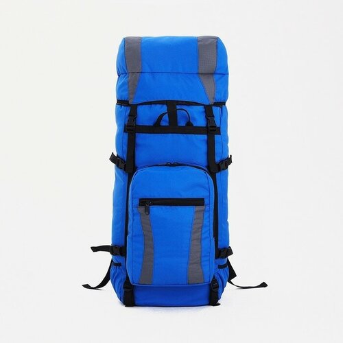 Рюкзак туристический, 60 л, отдел на шнурке, наружный карман, 2 боковые сетки, цвет синий/голубой рюкзак туристический 80 л отдел на шнурке наружный карман 2 боковые сетки цвет синий голубой