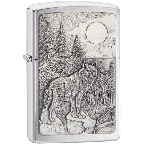 Зажигалка ZIPPO Classic с покрытием Brushed Chrome, латунь/сталь, серебристая, матовая, 38x13x57 мм зажигалка zippo classic с покрытием satin chrome™ латунь сталь серебристая матовая 38x13x57 мм