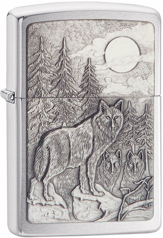 Зажигалка Zippo 20855 бензиновая Brushed Chrome