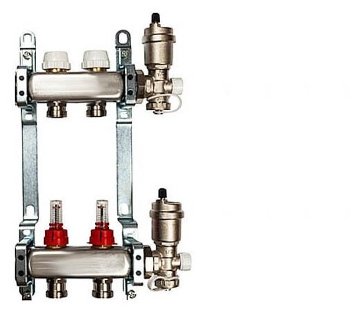 Коллекторная группа VIEIR 1"x 2 выхода с расходомерами, без кранов