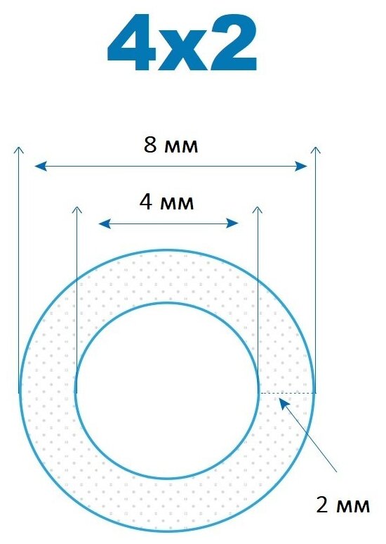 Трубка силиконовая 4х2 мм (1 метр) - фотография № 2