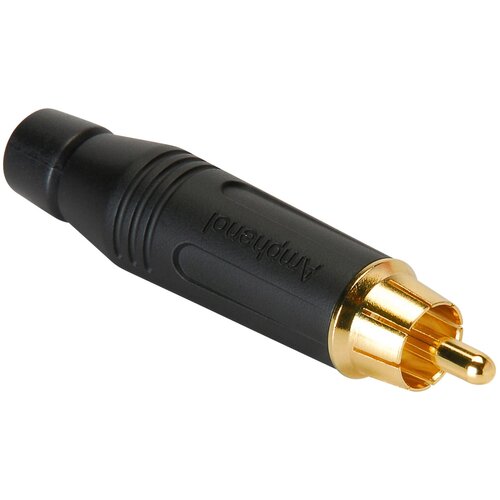 Amphenol ACPR-BLK кабельный разъем RCA, металлический корпус, позолоченные контакты, мягкий хвостовик, цвет черный разъем rca мама amphenol acjr wht