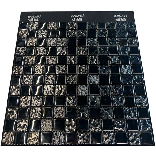 Мозаика Colori Viva Alicante Черная Стеклянная 2.3x2.3 30x30 CV10024