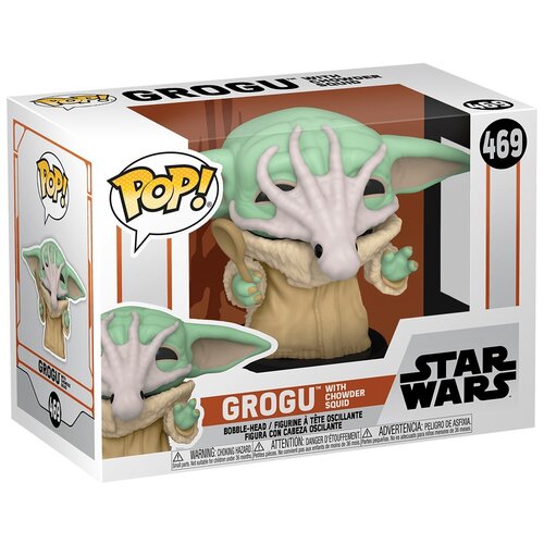 фигурка funko pop the mandalorian grogu using the force light and sounds Фигурка Funko POP! Bobble Star Wars Mandalorian Grogu with Chowder Squid (Exc)