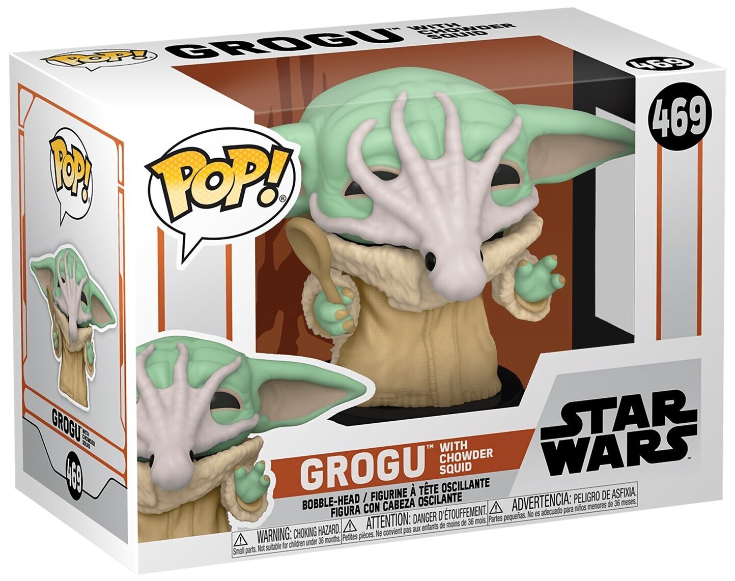 Фигурка Funko POP! Bobble Star Wars Mandalorian Grogu with Chowder Squid (Exc) 54528