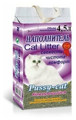 Наполнитель Pussy-cat 4,5л. Комкующийся для кошачьего туалета глиняный (3шт.) / пусси кэт - фотография № 4
