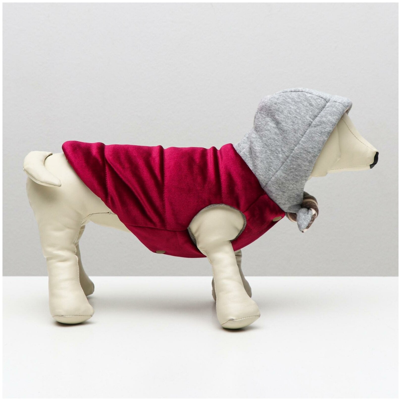 Куртка для собак зимняя, M (ОШ 26-30, ОГ 36-40, ДС 28 см), красная - фотография № 2