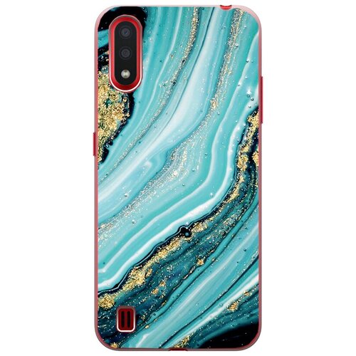 Ультратонкий силиконовый чехол-накладка ClearView для Samsung Galaxy A01 с принтом Green Marble ультратонкий силиконовый чехол накладка clearview для samsung galaxy a01 с принтом blue marble