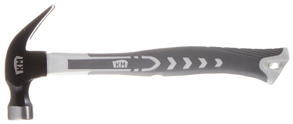 Молоток-гвоздодер КМ 560 г фибергласовая обрезиненная ручка