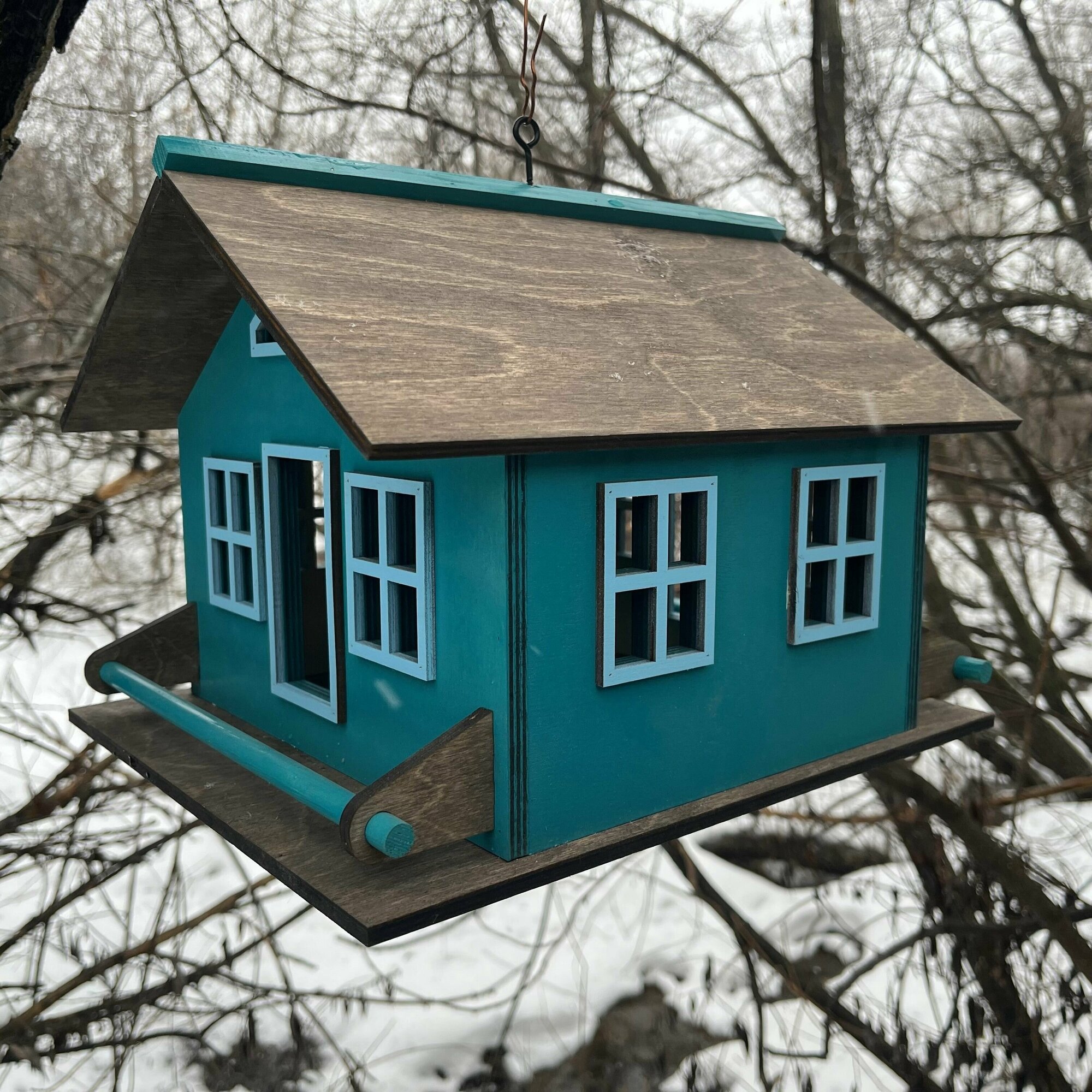 Кормушка для птиц PinePeak / деревянный скворечник для птиц подвесной для дачи и сада, 240х320х270мм - фотография № 2