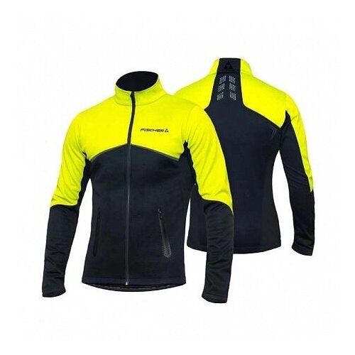 Куртка мужская Fischer Softshell Warm, чёрно-лимонный, размер 52