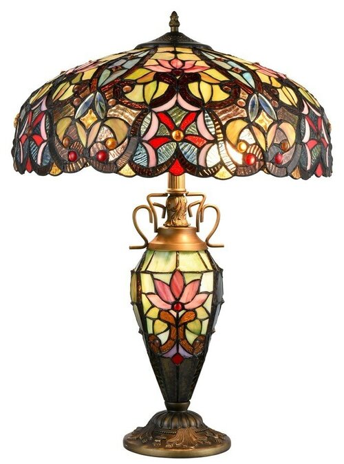 Светильник VELANTE в стиле Tiffany настольный 825-804-03