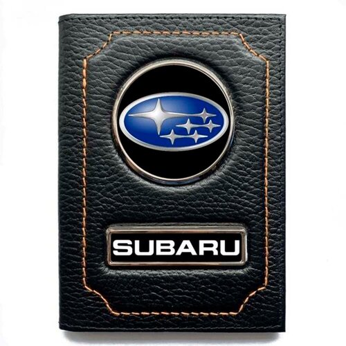 Обложка для автодокументов SUBARU, черный