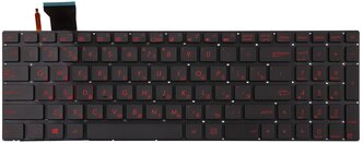 Клавиатура для ноутбука Asus ROG GL552VW черная с красной подсветкой