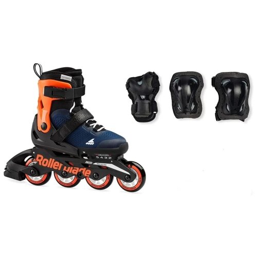 Роликовые коньки Rollerblade Microblade Combo 2021, Midnight Blue/Warm Orange роликовые коньки rollerblade microblade 2022 р 33 – 36 5 midnight blue warm orange