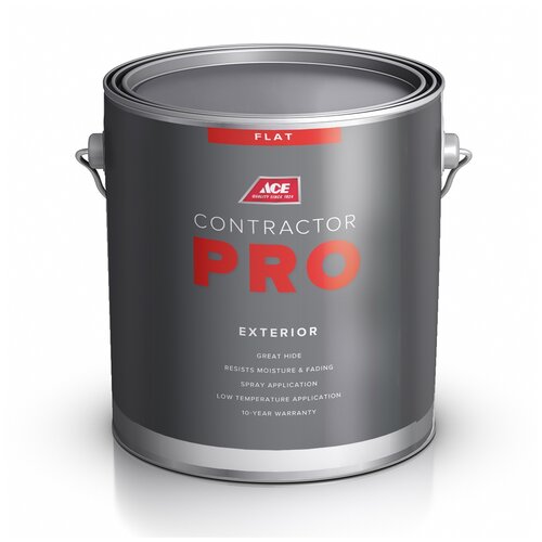 ACE Paint Contractor Pro Flat Exterior матовая Ultra White 5.3 кг краска акриловая husky super paint exterior фасадная влагостойкая огнезащитная матовая белый 10 л