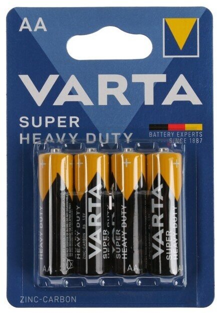 Varta Батарейка солевая Varta SuperLife, AA, R6-4BL, 1.5В, блистер, 4 шт.