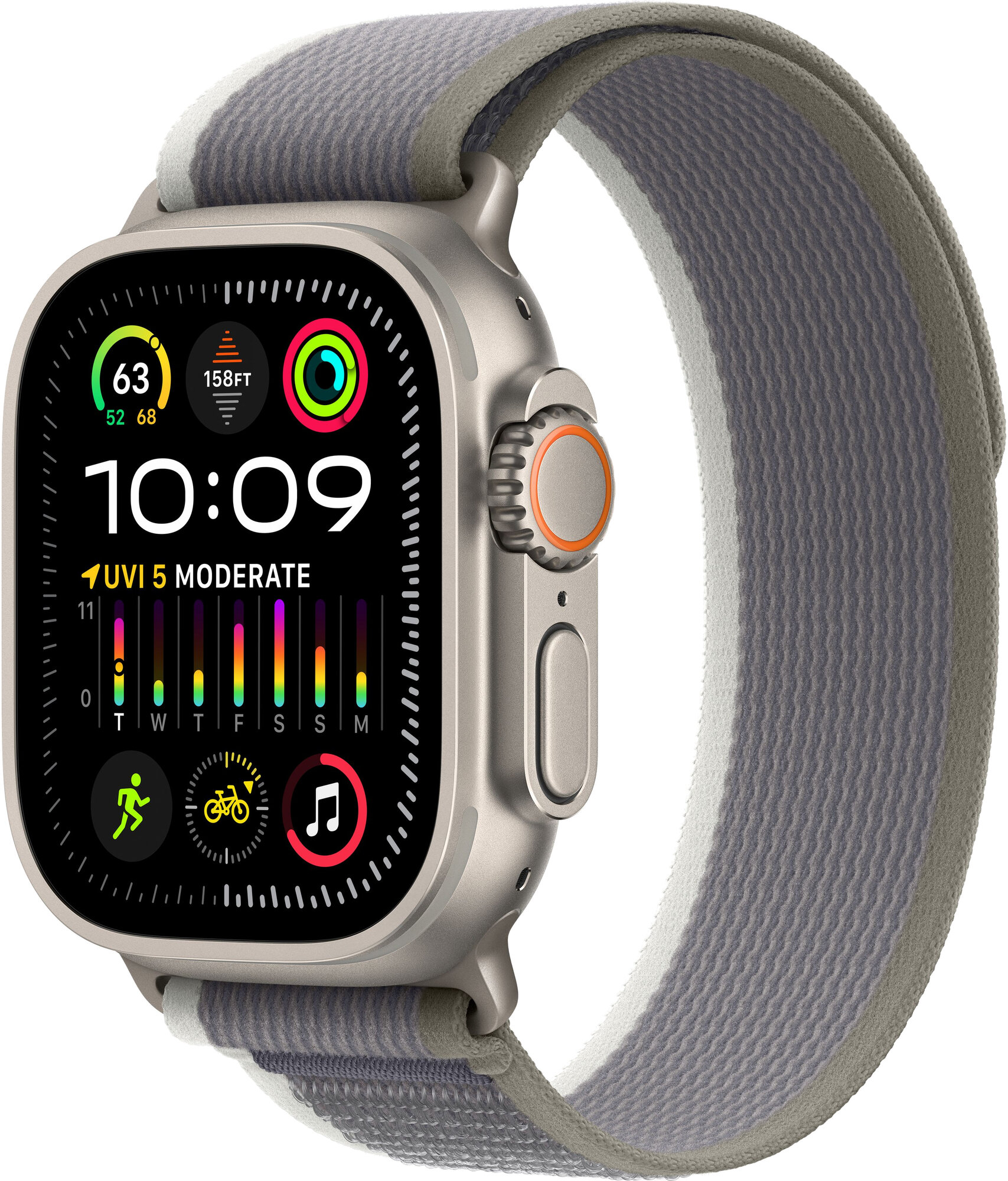 Умные часы Apple Watch Ultra 2 49 мм Titanium Case GPS + Cellular, Green Gray Trail Loop