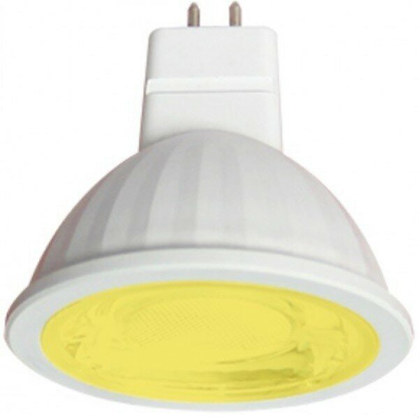 Светодиодная Ecola MR16 LED color 90W 220V GU5.3 Yellow Желтый (насыщенный цвет) прозрачное стекло (композит) 47х50 лампа M2CY90ELT