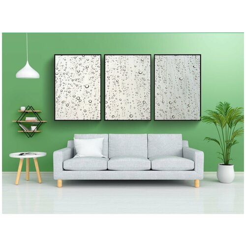 фото Набор модулных постеров для интерьера "подагра, дождь, окно" 60x90 см. в тубусе, без рамки lotsprints