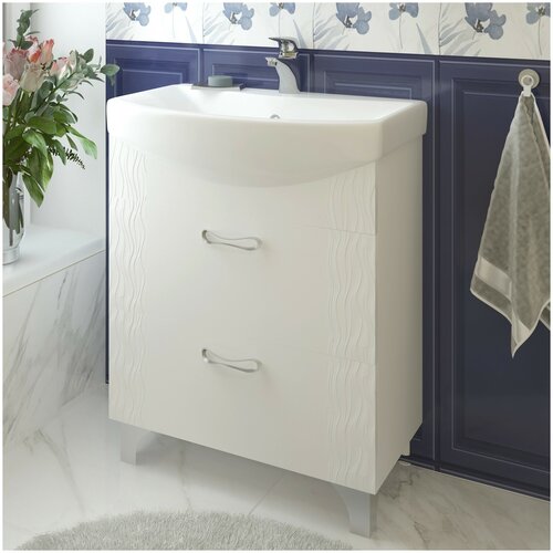 Тумба для ванной / тумба под раковину / мебель для ванной EvaGold Elis 65, белая