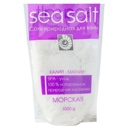 Соль д/ванн морская калий-магний (дой-пак), 1000г 6861075 морская соль для ванн натуральная дой пак 1000 г 3 шт в наборе
