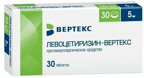 Левоцетиризин-Вертекс таблетки п/о плён. 5мг 30шт