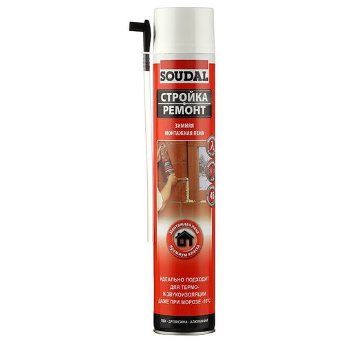 SOUDAL 750ml Зимняя монтажная пена стройка ремонт Фикс Филл 750 мл 122480 1180₽