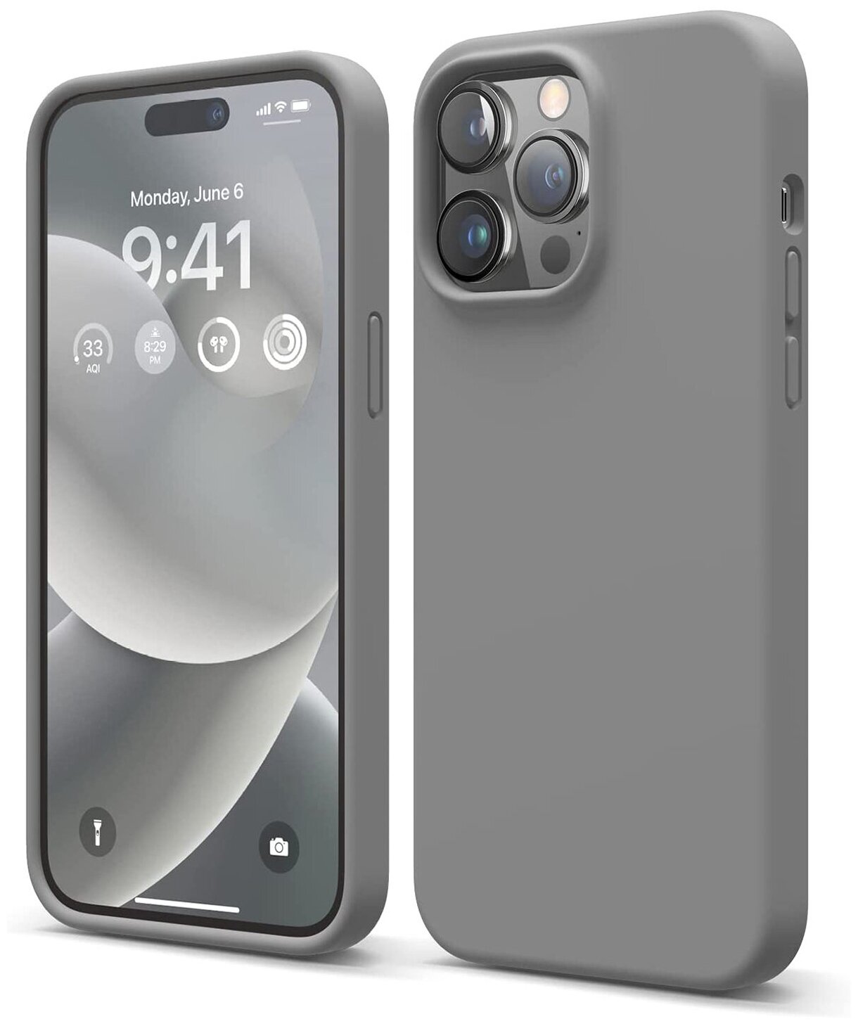 Elago для iPhone 14 Pro чехол Soft silicone (Liquid) Dark Grey, шт
